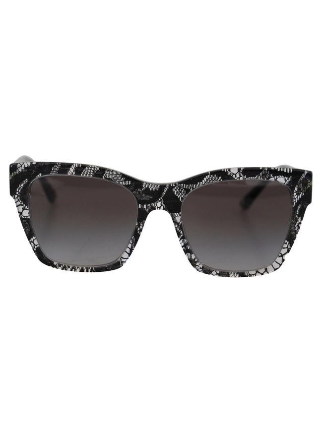Dolce & Gabbana Black DG4384 Lace Square Acetate Full Rim Sunglasses - Ellie Belle