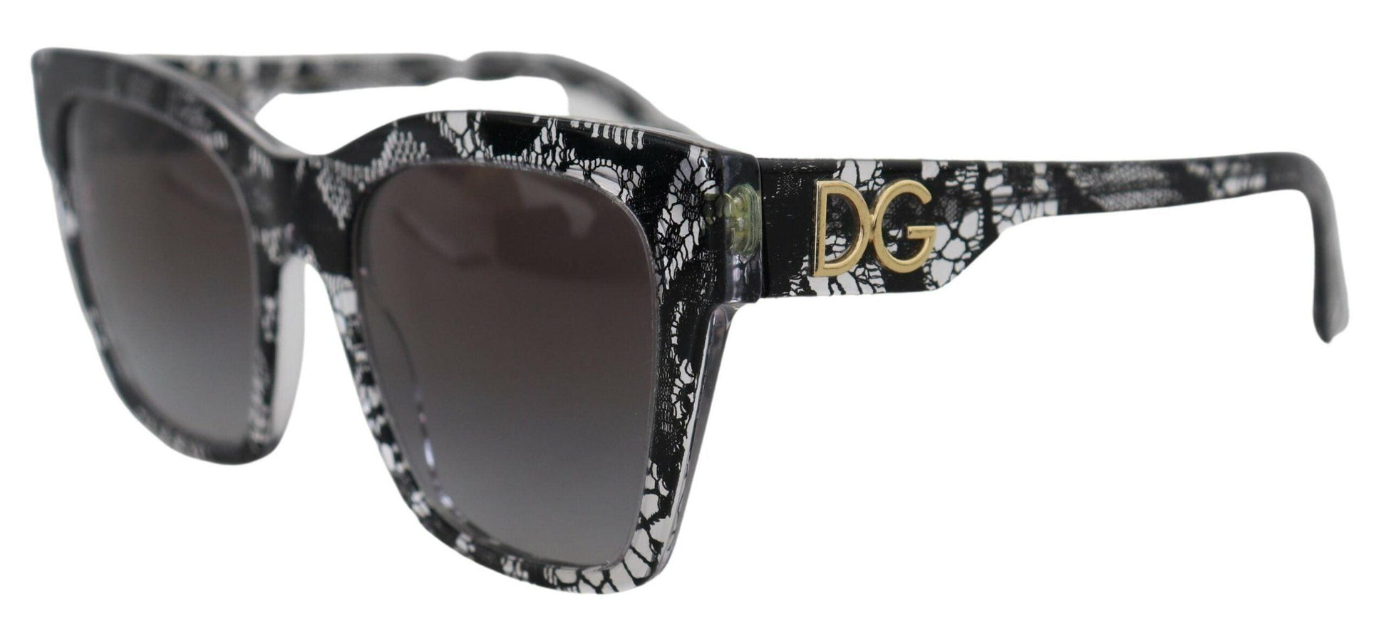 Dolce & Gabbana Black DG4384 Lace Square Acetate Full Rim Sunglasses - Ellie Belle