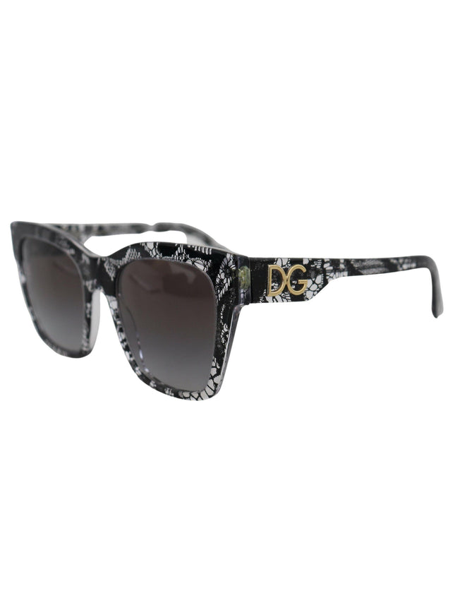 Dolce & Gabbana Black DG4384 Lace Square Acetate Full Rim Sunglasses - Ellie Belle