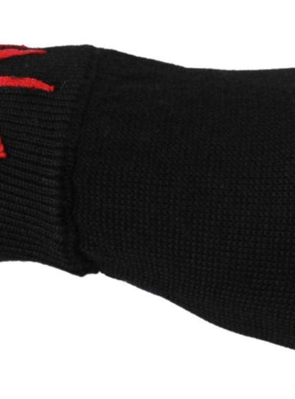 Dolce & Gabbana Black #DGLovesLondon Embroidered Wool Gloves - Ellie Belle