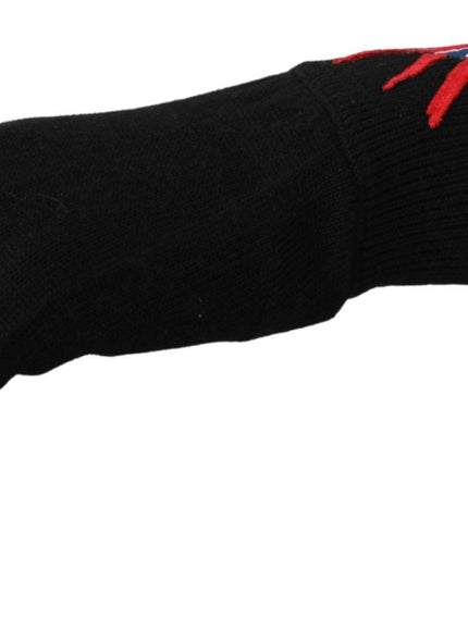 Dolce & Gabbana Black #DGLovesLondon Embroidered Wool Gloves - Ellie Belle