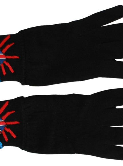 Dolce & Gabbana Black #DGLovesLondon Embroidered Wool Gloves - Ellie Belle