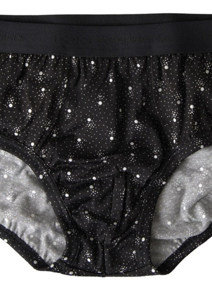 Dolce & Gabbana Black Dotted Cotton Brandon Briefs Underwear - Ellie Belle