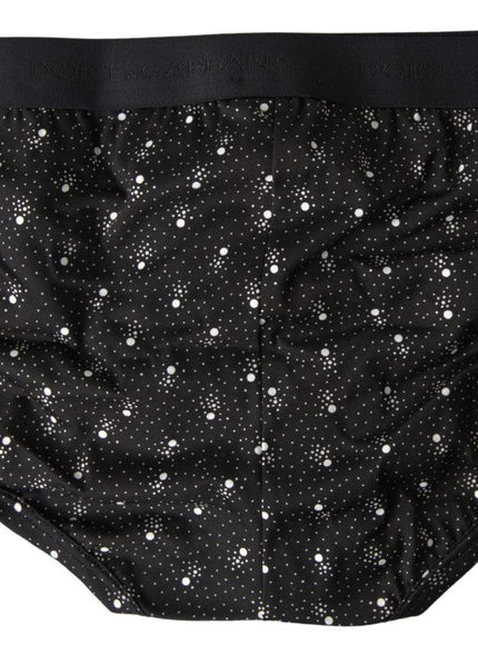 Dolce & Gabbana Black Dotted Cotton Brandon Briefs Underwear - Ellie Belle