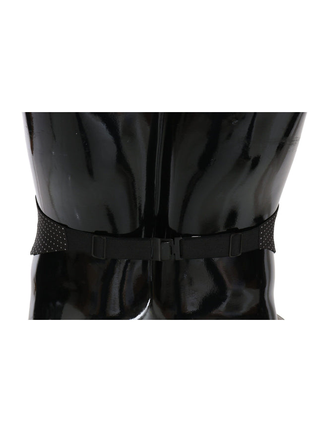 Dolce & Gabbana Black Dotted Waist Belt Silk Cummerbund - Ellie Belle