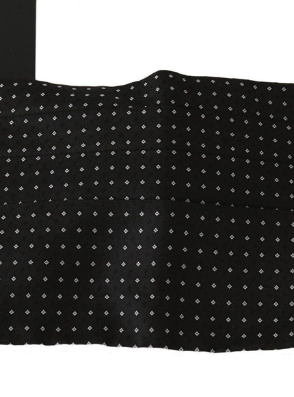 Dolce & Gabbana Black Dotted Waist Belt Silk Cummerbund