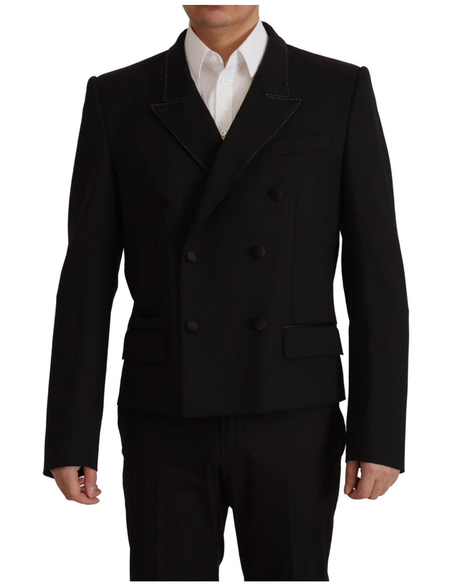 Dolce & Gabbana Black Double Breasted Coat Blazer Jacket - Ellie Belle