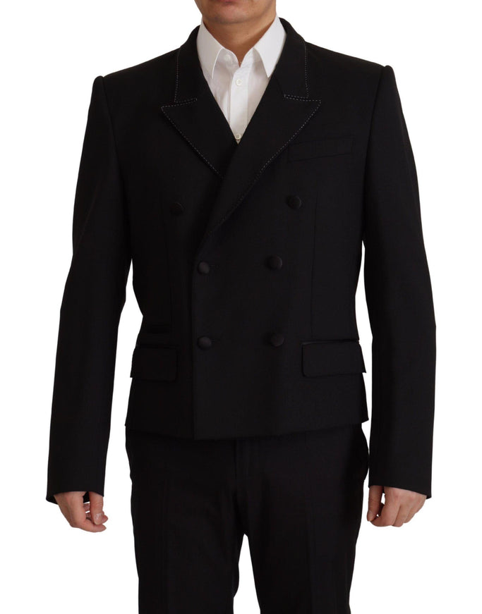 Dolce & Gabbana Black Double Breasted Coat Blazer Jacket - Ellie Belle