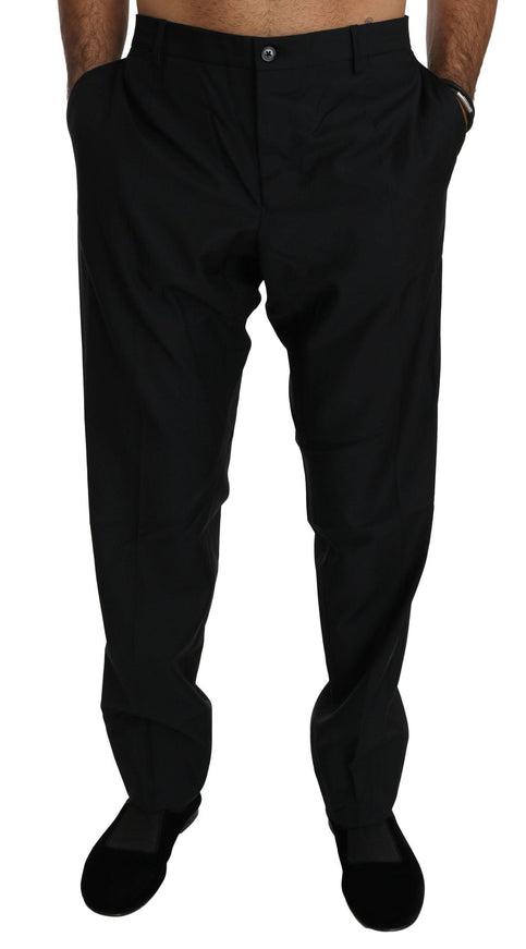 Dolce & Gabbana Black Dress Formal Trouser Men Wool Pants - Ellie Belle