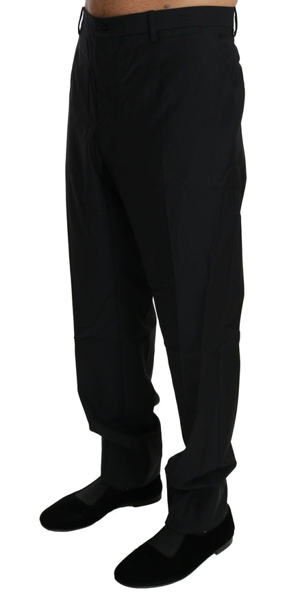 Dolce & Gabbana Black Dress Formal Trouser Men Wool Pants - Ellie Belle