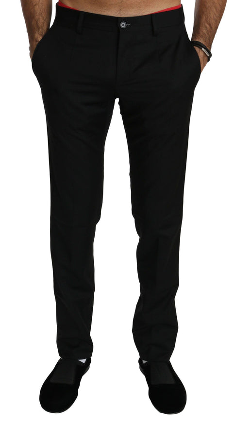 Dolce & Gabbana Black Dress Formal Trouser Mens Wool Pants - Ellie Belle