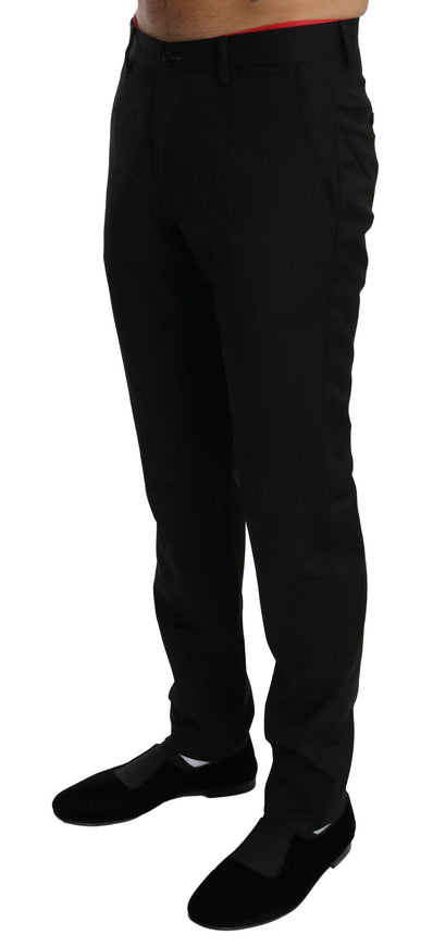 Dolce & Gabbana Black Dress Formal Trouser Mens Wool Pants - Ellie Belle