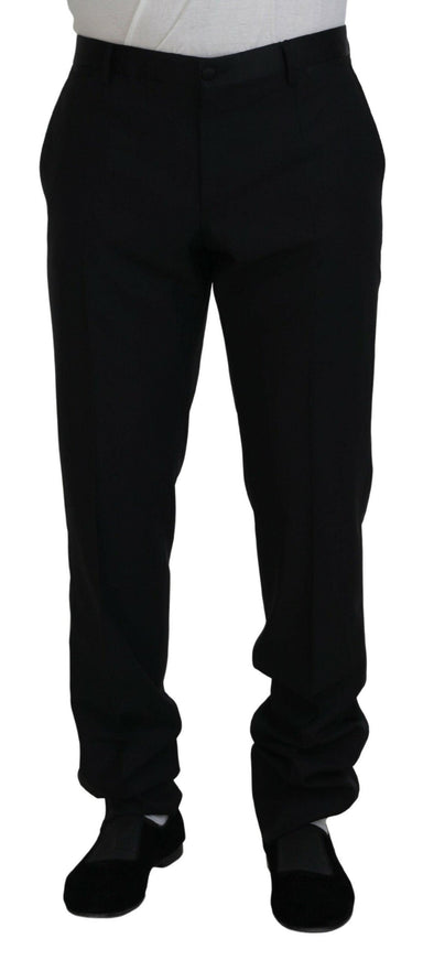 Dolce & Gabbana Black Dress Wool Silk Trouser Pants - Ellie Belle