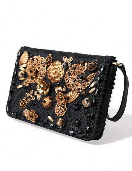 Dolce & Gabbana Black Embellished Baroque Crossbody Shoulder Bag - Ellie Belle