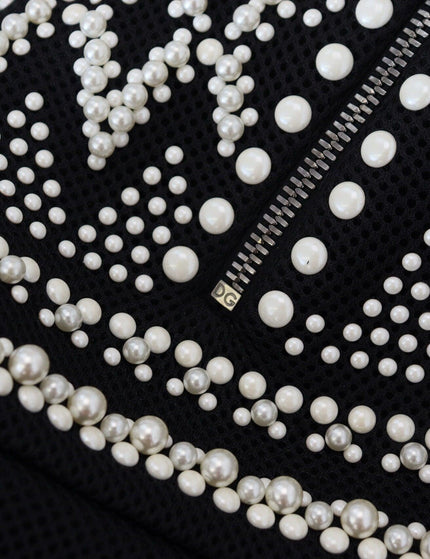 Dolce & Gabbana Black Embellished Cotton Full Zip Sweater - Ellie Belle