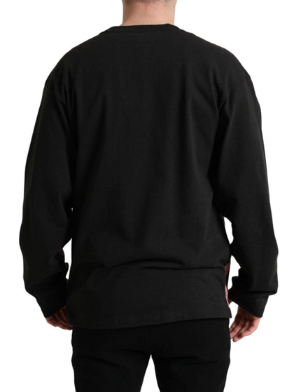 Dolce & Gabbana Black Embellished Crewneck Pullover Sweater - Ellie Belle