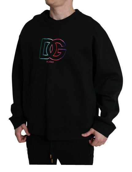 Dolce & Gabbana Black Embroidered Crewneck Pullover Sweater - Ellie Belle