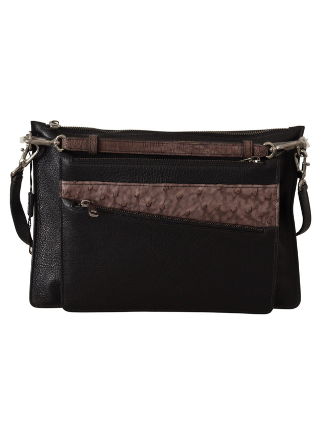 Dolce & Gabbana Black Exotic Leather Shoulder Sling Alta Sartoria Bag - Ellie Belle