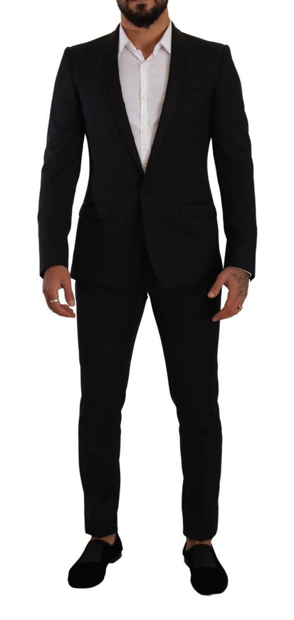 Dolce & Gabbana Black Fantasy GOLD Wool Slim Fit 2 Piece Suit - Ellie Belle