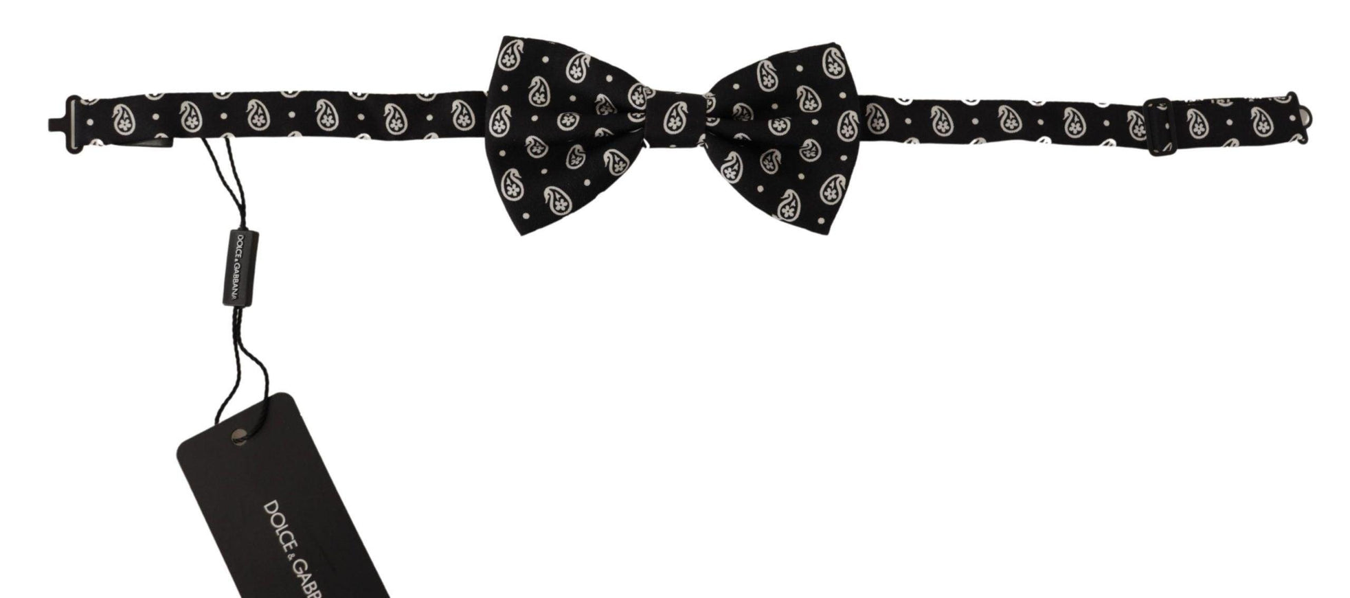 Dolce & Gabbana Black Fantasy Pattern Adjustable Neck Papillon Bow Tie - Ellie Belle