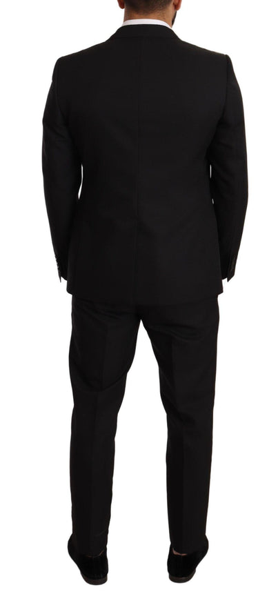 Dolce & Gabbana Black Fantasy Slim Fit Wool MARTINI Suit - Ellie Belle