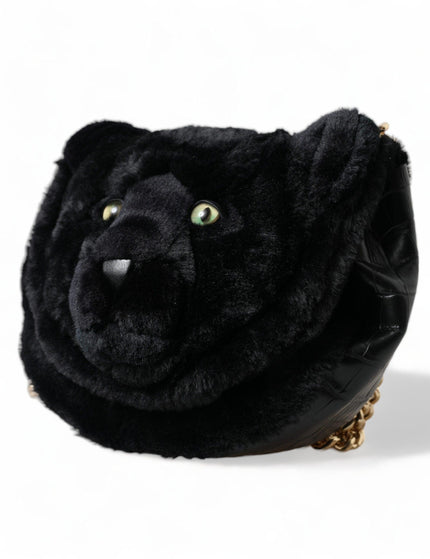 Dolce & Gabbana Black Faux Fur Leather DG Millennials Panther Bag - Ellie Belle