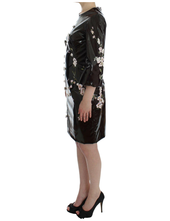 Dolce & Gabbana Black floral 3/4 Sleeve sheath dress