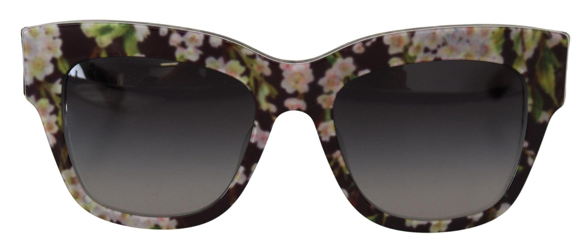 Dolce & Gabbana Black Floral Acetate Rectangle Shades DG4231F Sunglasses - Ellie Belle