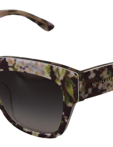 Dolce & Gabbana Black Floral Acetate Rectangle Shades DG4231F Sunglasses - Ellie Belle