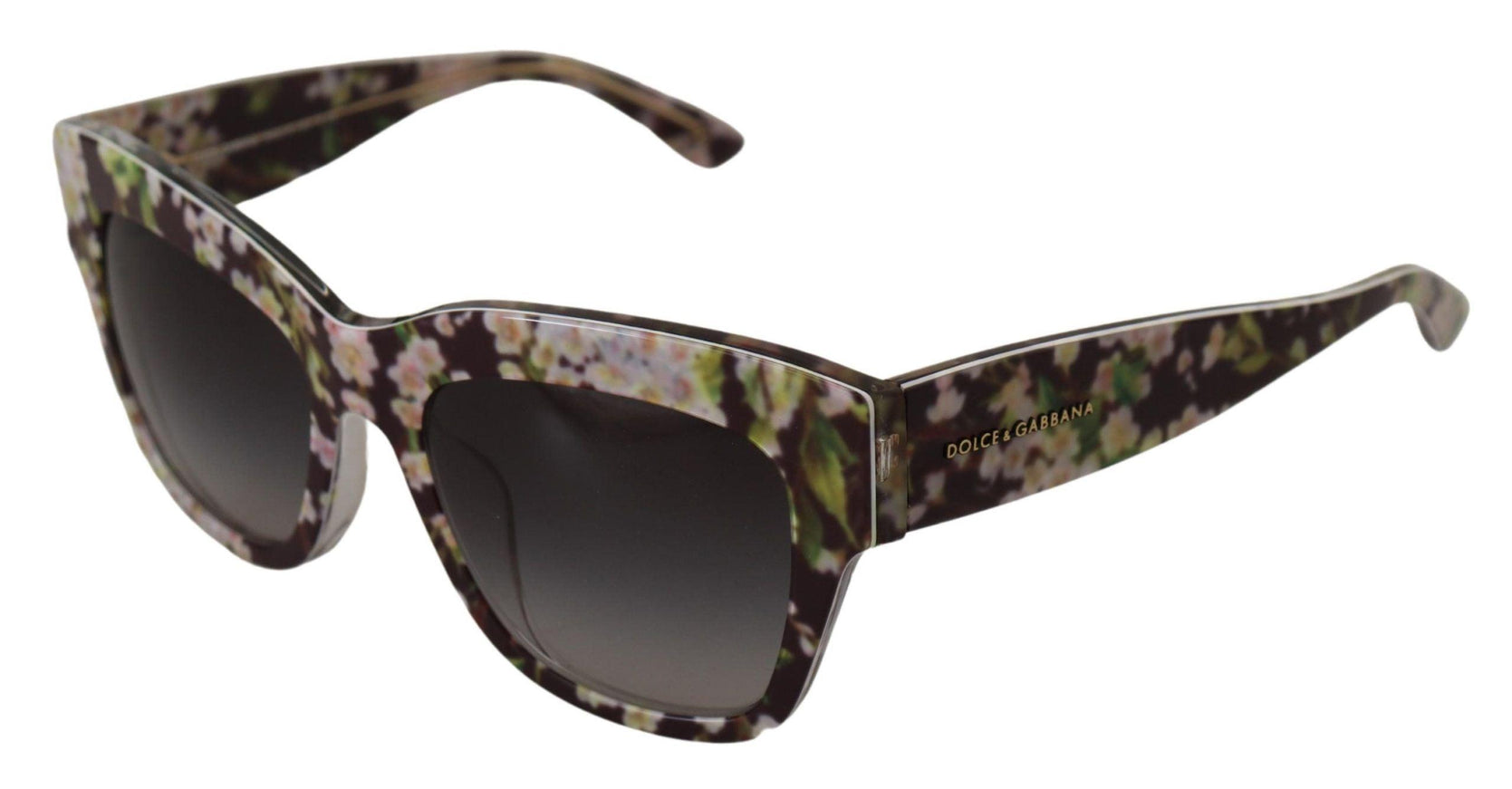 Dolce & Gabbana Black Floral Acetate Rectangle Shades DG4231F Sunglasses - Ellie Belle