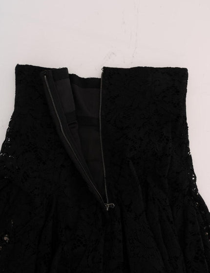 Dolce & Gabbana Black Floral Cutout Lace A-Line Skirt - Ellie Belle