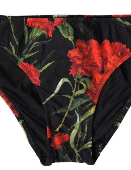 Dolce & Gabbana Black Floral Halter Swimwear 2 Piece Bikini - Ellie Belle