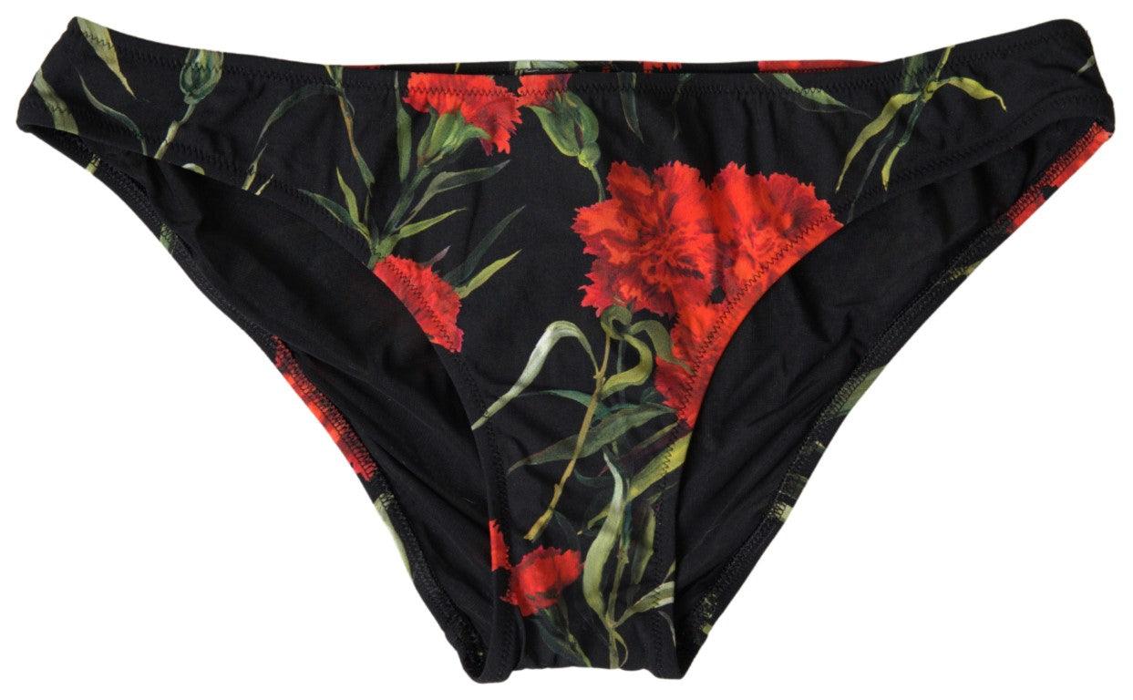 Dolce & Gabbana Black Floral Halter Swimwear 2 Piece Bikini - Ellie Belle