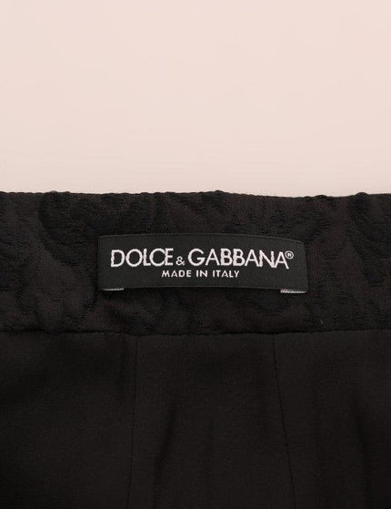 Dolce & Gabbana Black Floral Jacquard Silk A-Line Skirt - Ellie Belle