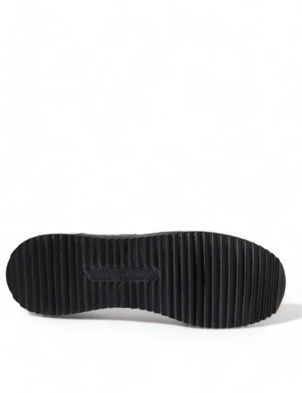 Dolce & Gabbana Black Floral Lace Leather Sneakers Shoes - Ellie Belle
