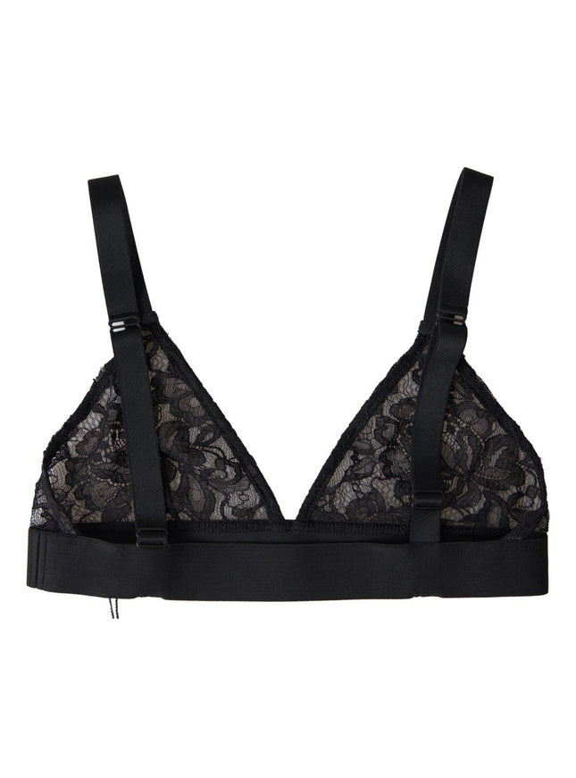 Dolce & Gabbana Black Floral Lace Nylon Stretch Bra Underwear - Ellie Belle