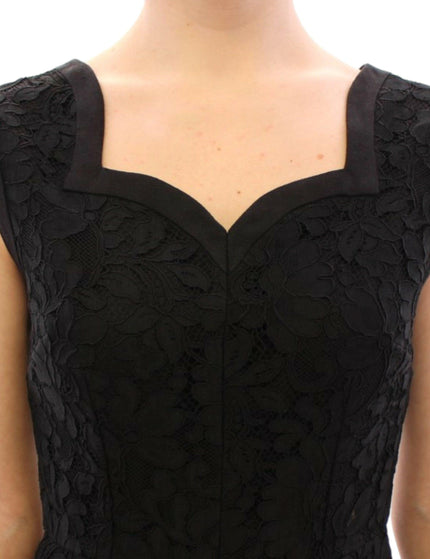 Dolce & Gabbana Black floral lace sicily runway dress