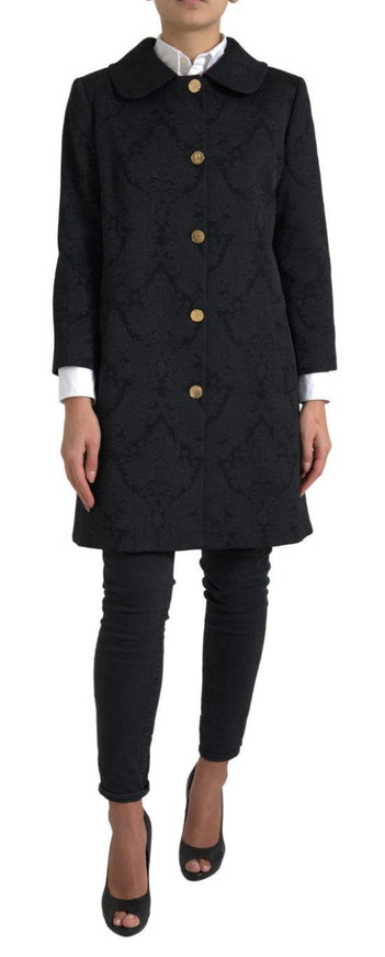 Dolce & Gabbana Black Floral Print Coat Blazer Jacket - Ellie Belle