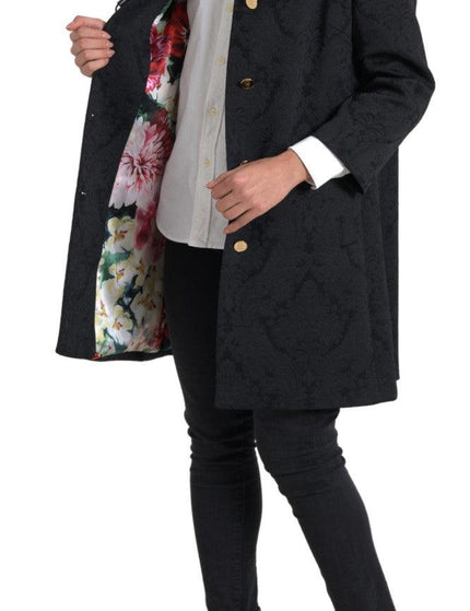 Dolce & Gabbana Black Floral Print Coat Blazer Jacket - Ellie Belle