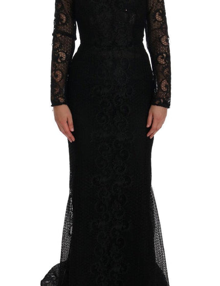 Dolce & Gabbana Black Floral Sheath Dress - Ellie Belle