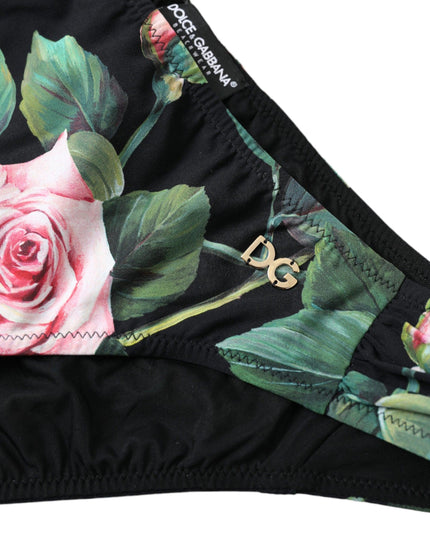 Dolce & Gabbana Black Floral Swimwear Bottom Beachwear Bikini - Ellie Belle