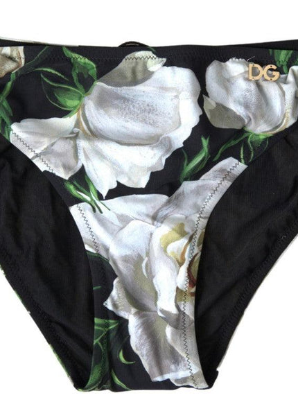 Dolce & Gabbana Black Floral Two Piece Beachwear Swimwear Bikini - Ellie Belle