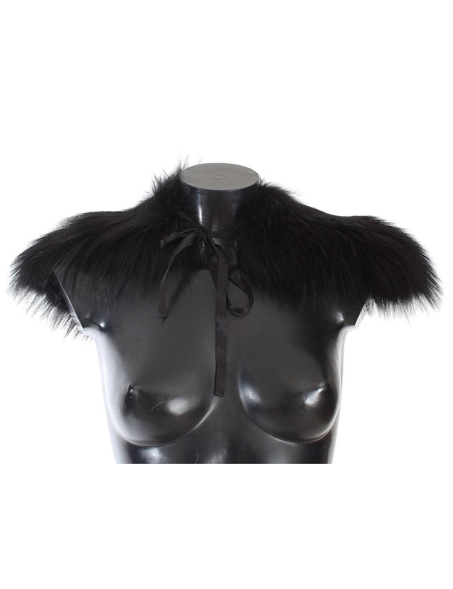 Dolce & Gabbana Black Fox Fur Collar Scarf - Ellie Belle