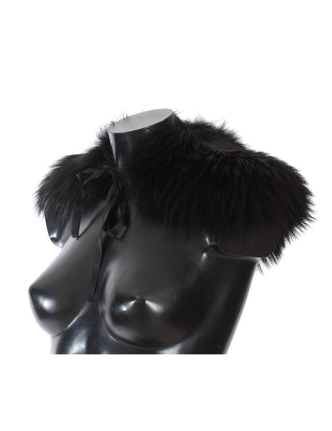 Dolce & Gabbana Black Fox Fur Collar Scarf - Ellie Belle