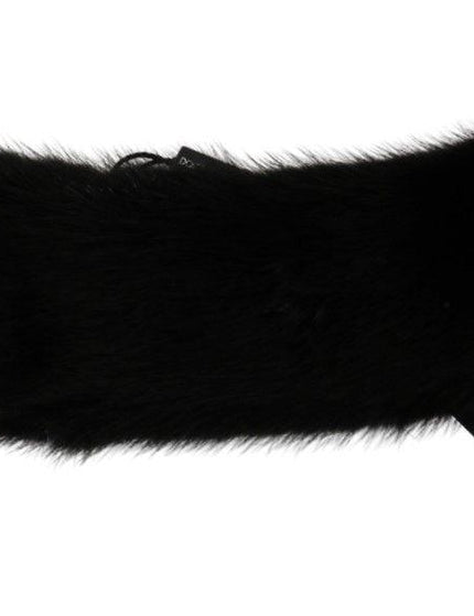 Dolce & Gabbana Black Fur Neck Collar 100% Mink Scarf - Ellie Belle