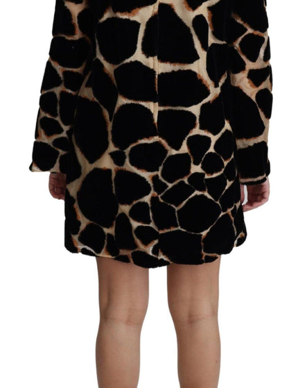 Dolce & Gabbana Black Giraffe Print Shift Mini Dress - Ellie Belle