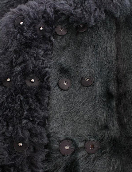 Dolce & Gabbana Black Goat Fur Shearling Long Jacket Coat - Ellie Belle