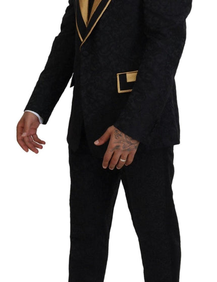 Dolce & Gabbana Black Gold Fantasy Tuxedo Slim Fit Suit - Ellie Belle