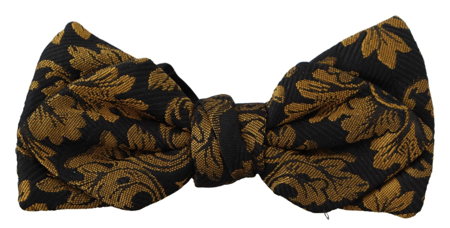 Dolce & Gabbana Black Gold Flower Adjustable Neck Papillon Bow Tie - Ellie Belle