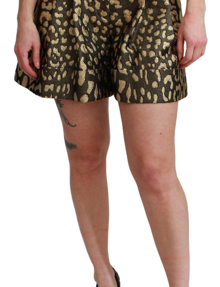 Dolce & Gabbana Black Gold High Waist Mini Cotton Shorts - Ellie Belle